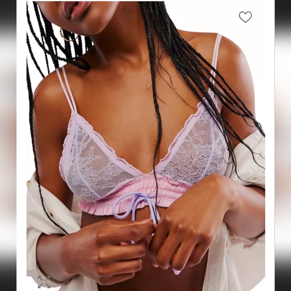 Free People Pink and Lavender Lace Bralette